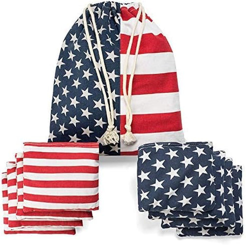 Regulation Cornhole Bean Bags: Set of 8 (6"X6"/16Oz) Double Stitched 12Oz Canvas - Resin Filled & Burst-Resistant 1000+ Tosses - Portable Tote for Family Backyard Games